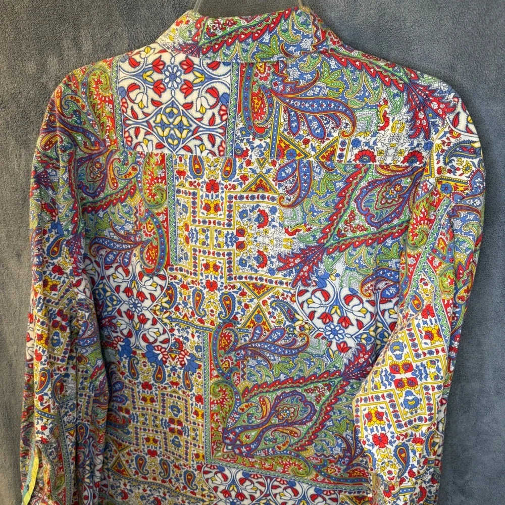 Robert Graham Mens XL Paisley Patchwork Long Sleeve Button Down Shirt Multi